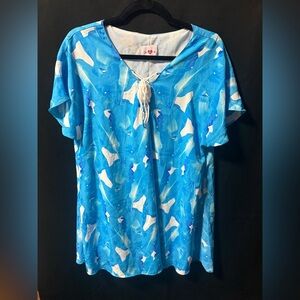 Buddy Love Blue Abstract Swim Coverup